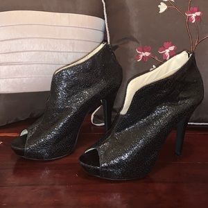 Black, bootie heel